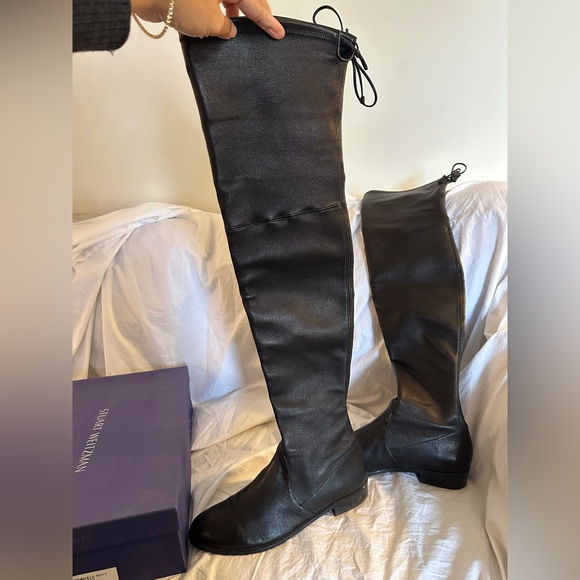 Stuart Weitzman Lowland Black Over the Knee Boots - Picture 6 of 13